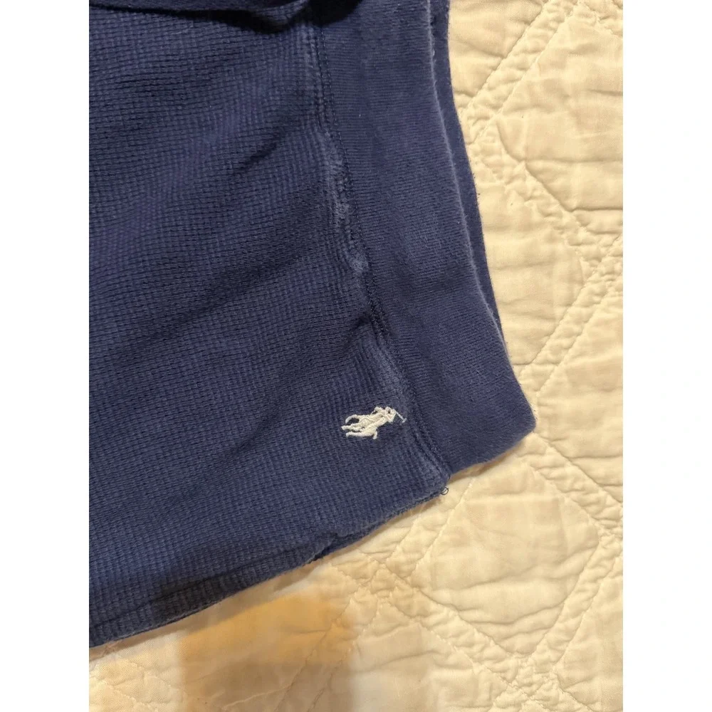 Polo Ralph Lauren Mens Navy Blue Waffle Knit Thermal Lounge Sleep Pants Large